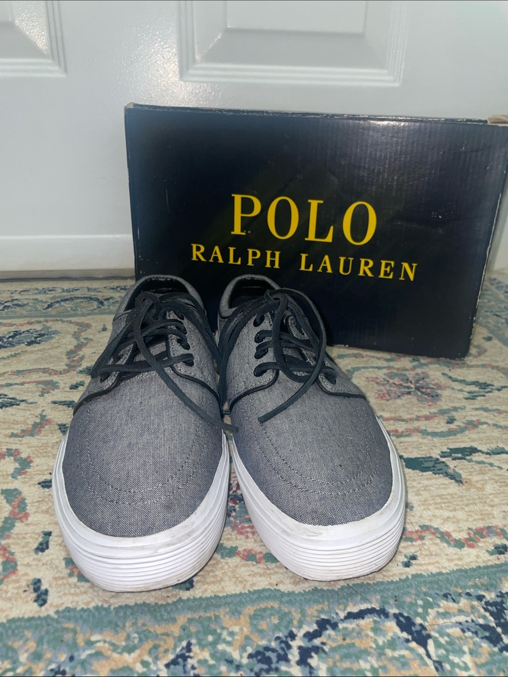 Polo by Ralph Lauren Men’s Gray Canvas Low-Top Sneakers
